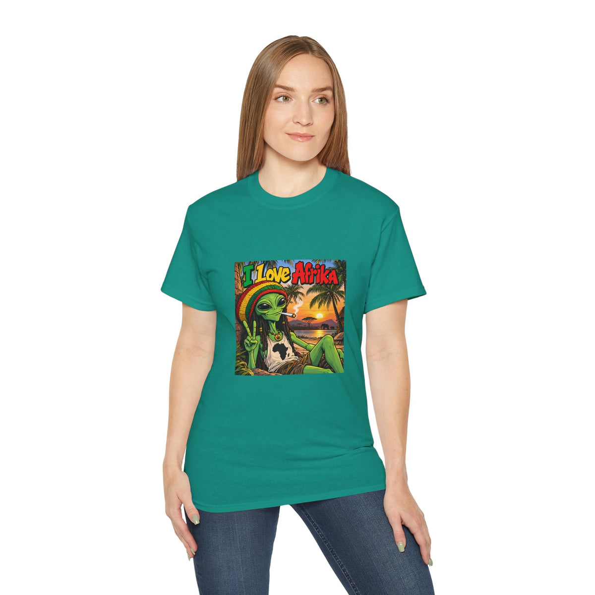I Love Afrika Alien Sunset T-Shirt – Unisex