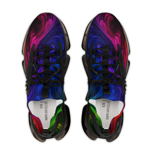 Vibrant Artistic Sneakers for Bold Style, Lightweight Mesh Athletic Shoes, Colorful Running Trainers, Unique Casual Sneakers, Gift for Him