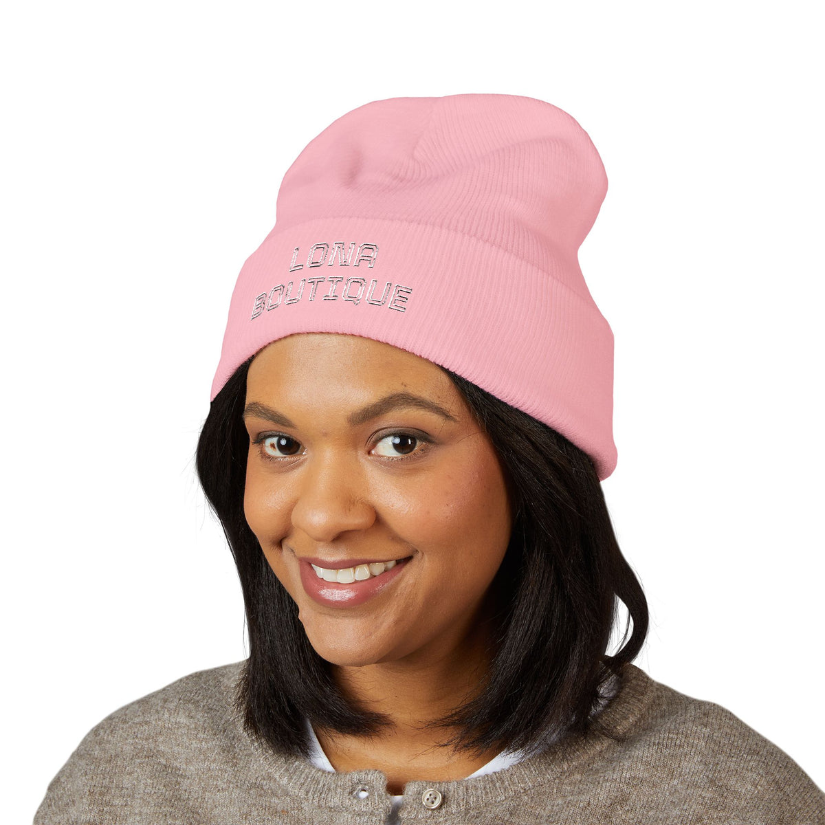 Love Yourself – Bestickte Unisex-Beanie mit Umschlag