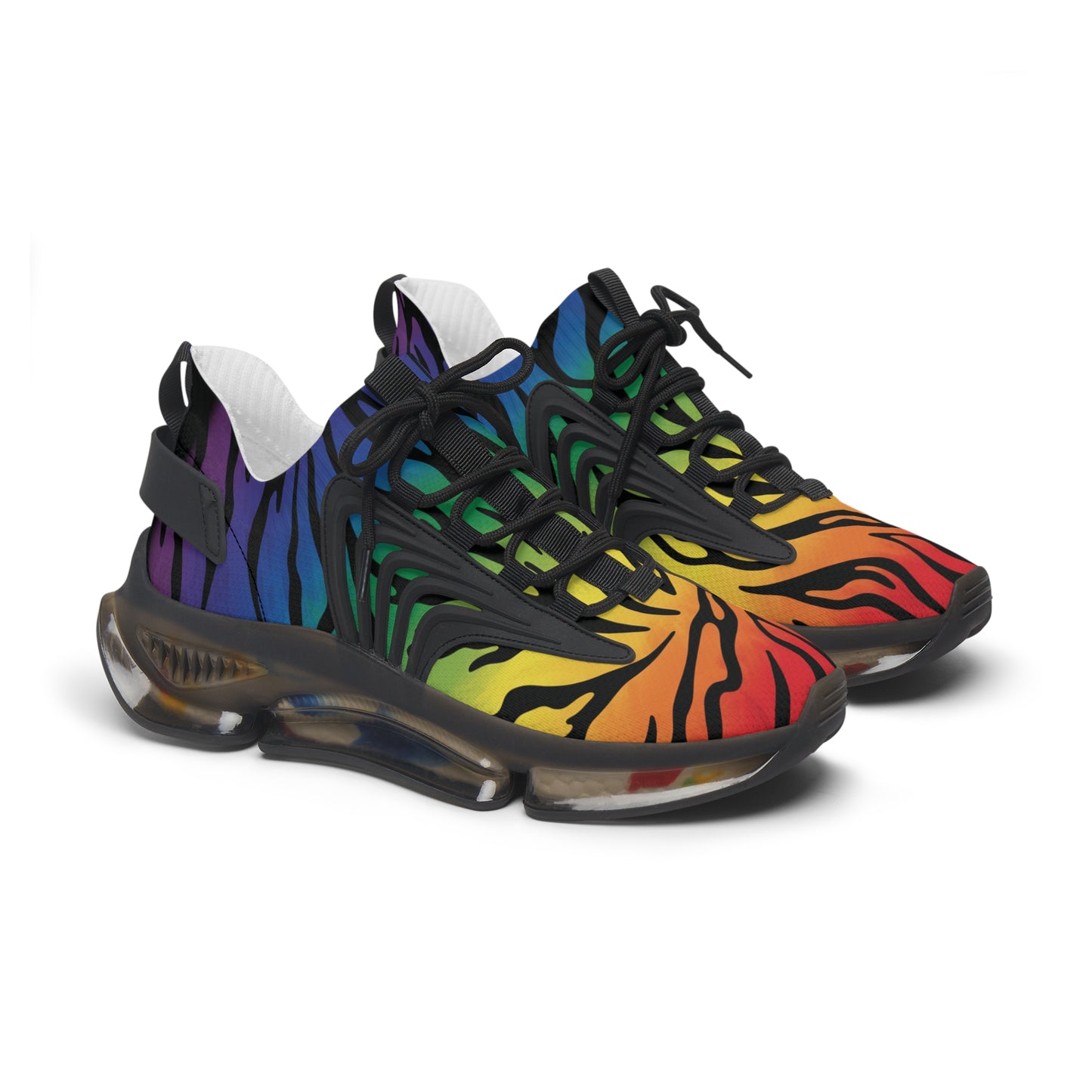 Women's Mesh Sneakers — Rainbow Zebra Athletic Shoes