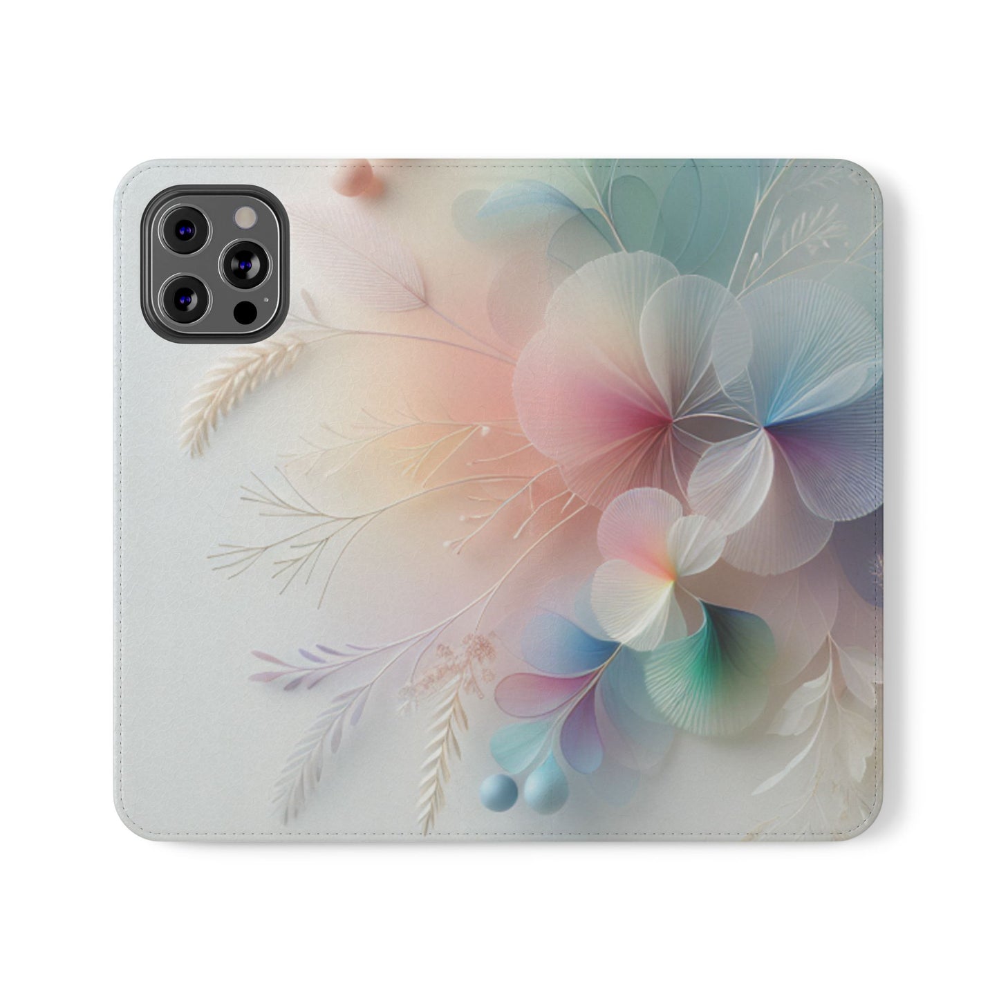 Floral Dream Flip Phone Case - Pastel Watercolor Wallet Cover