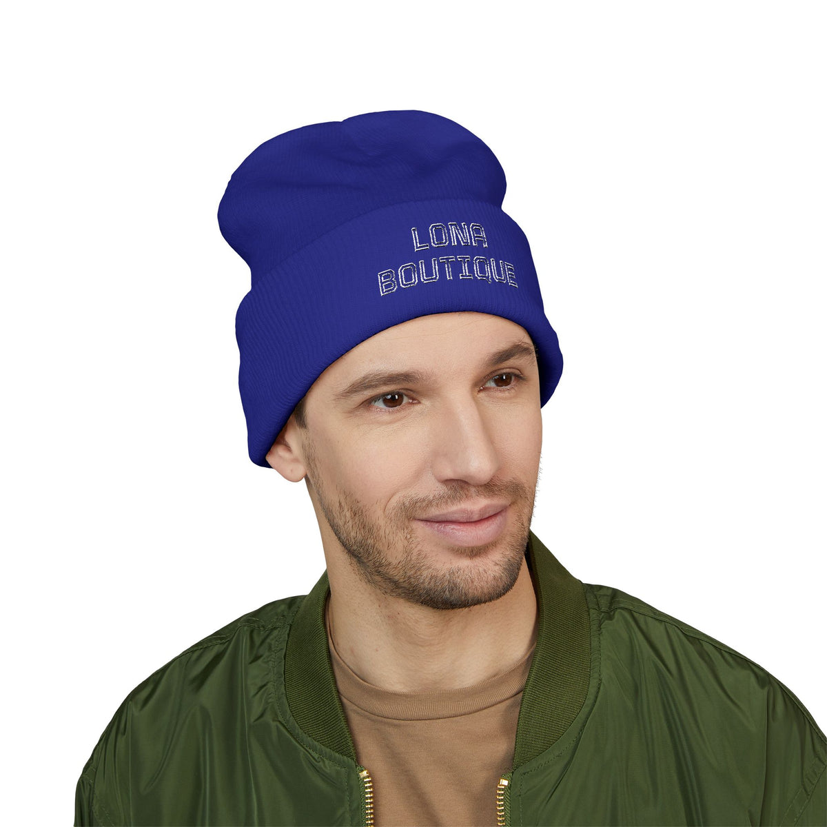 Love Yourself – Bestickte Unisex-Beanie mit Umschlag