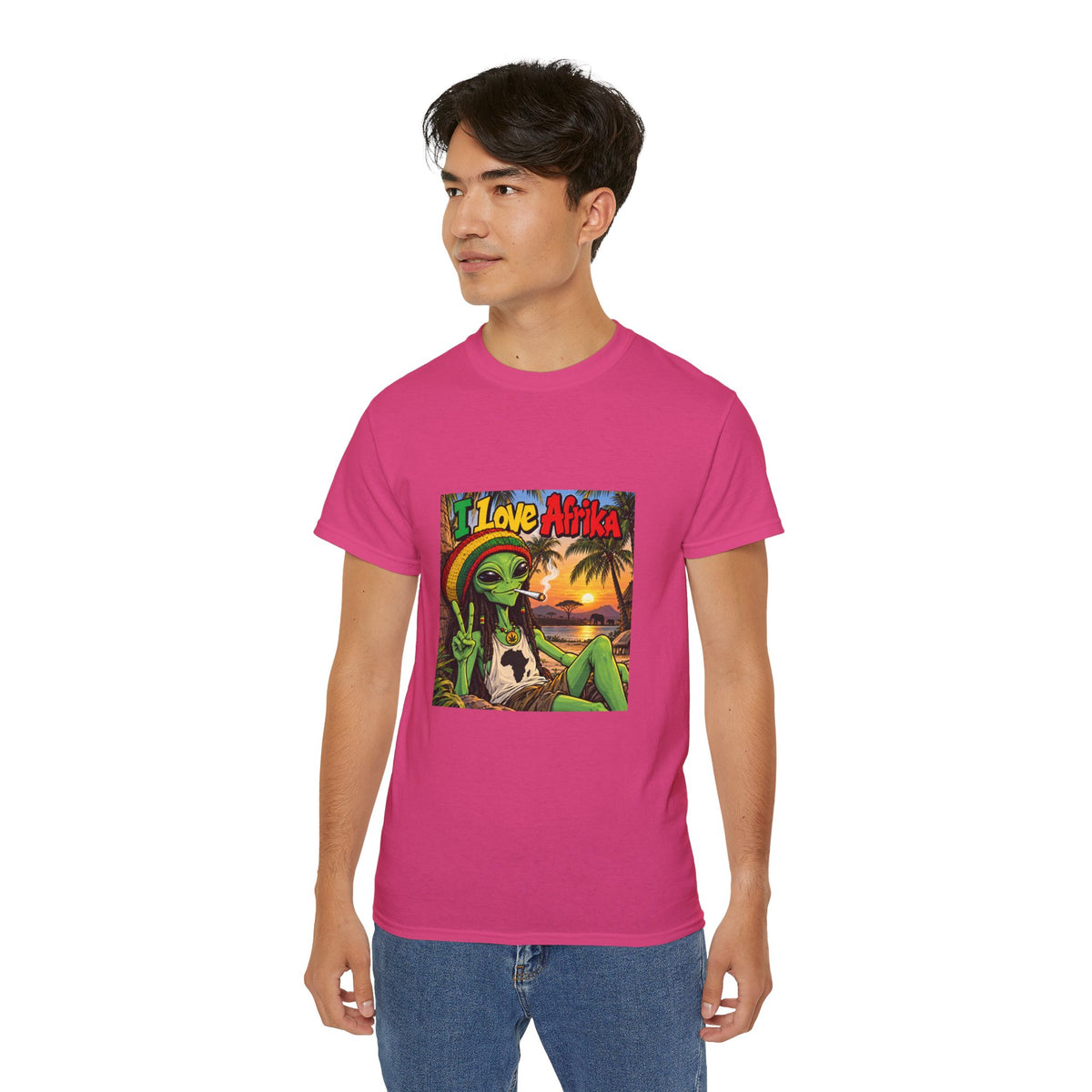 I Love Afrika Alien Sunset T-Shirt – Unisex
