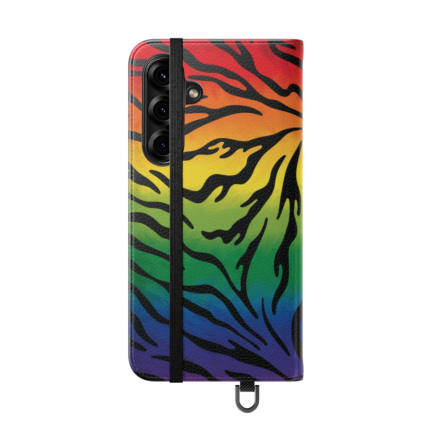 Rainbow Zebra Flip Phone Case – Colorful Pride Wallet Cover