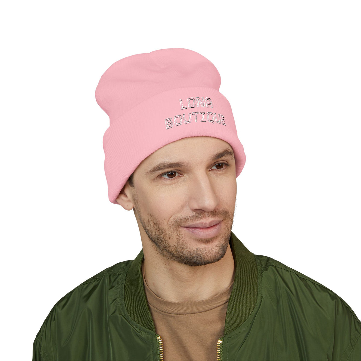 Love Yourself – Bestickte Unisex-Beanie mit Umschlag