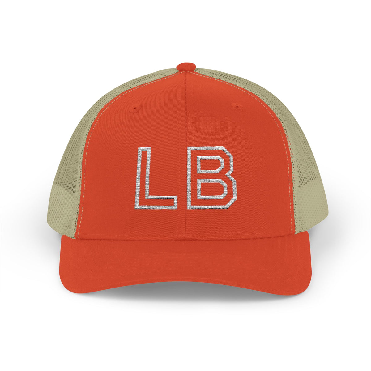 LB Green and White Snapback Trucker Cap