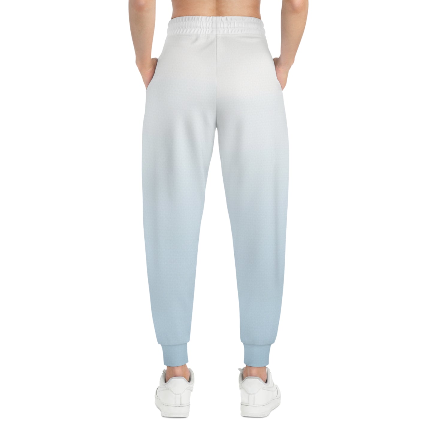 Ombre Athletic Joggers — Light Blue Fade All-Over Print