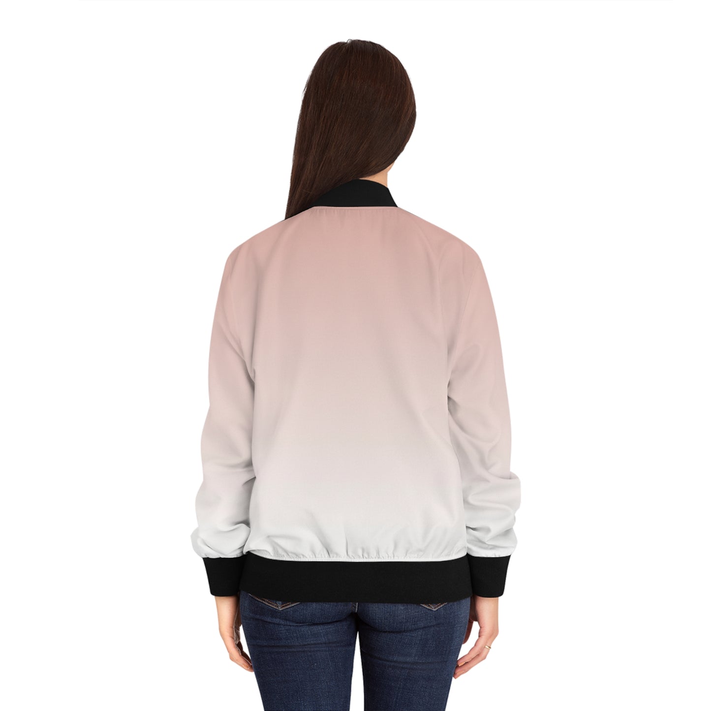 Pink Ombre Bomber Jacket — Women's Lightweight Gradient Jacket