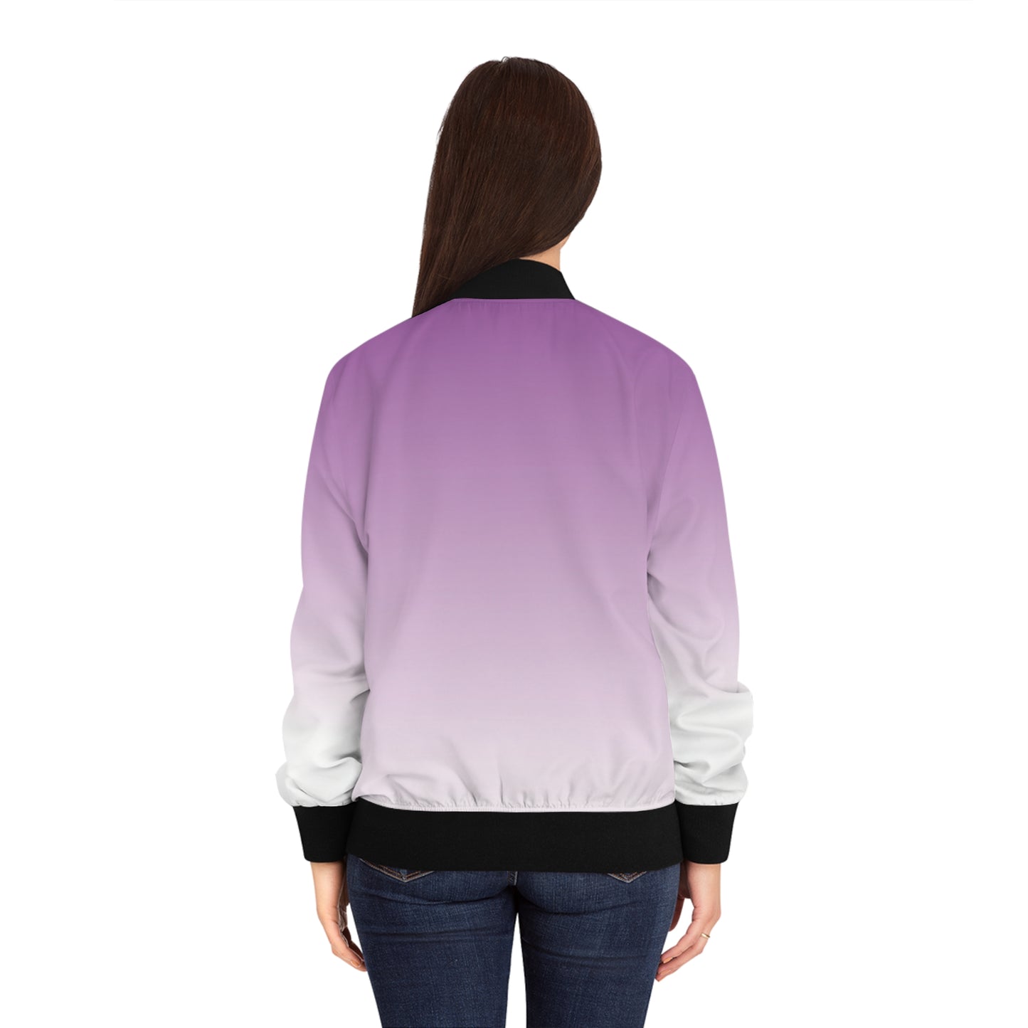 Purple Ombre Bomber Jacket — Women's Gradient Flight Jacket