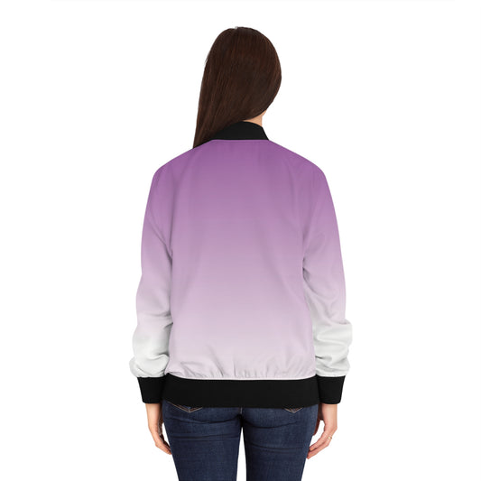 Purple Ombre Bomber Jacket — Women's Gradient Flight Jacket