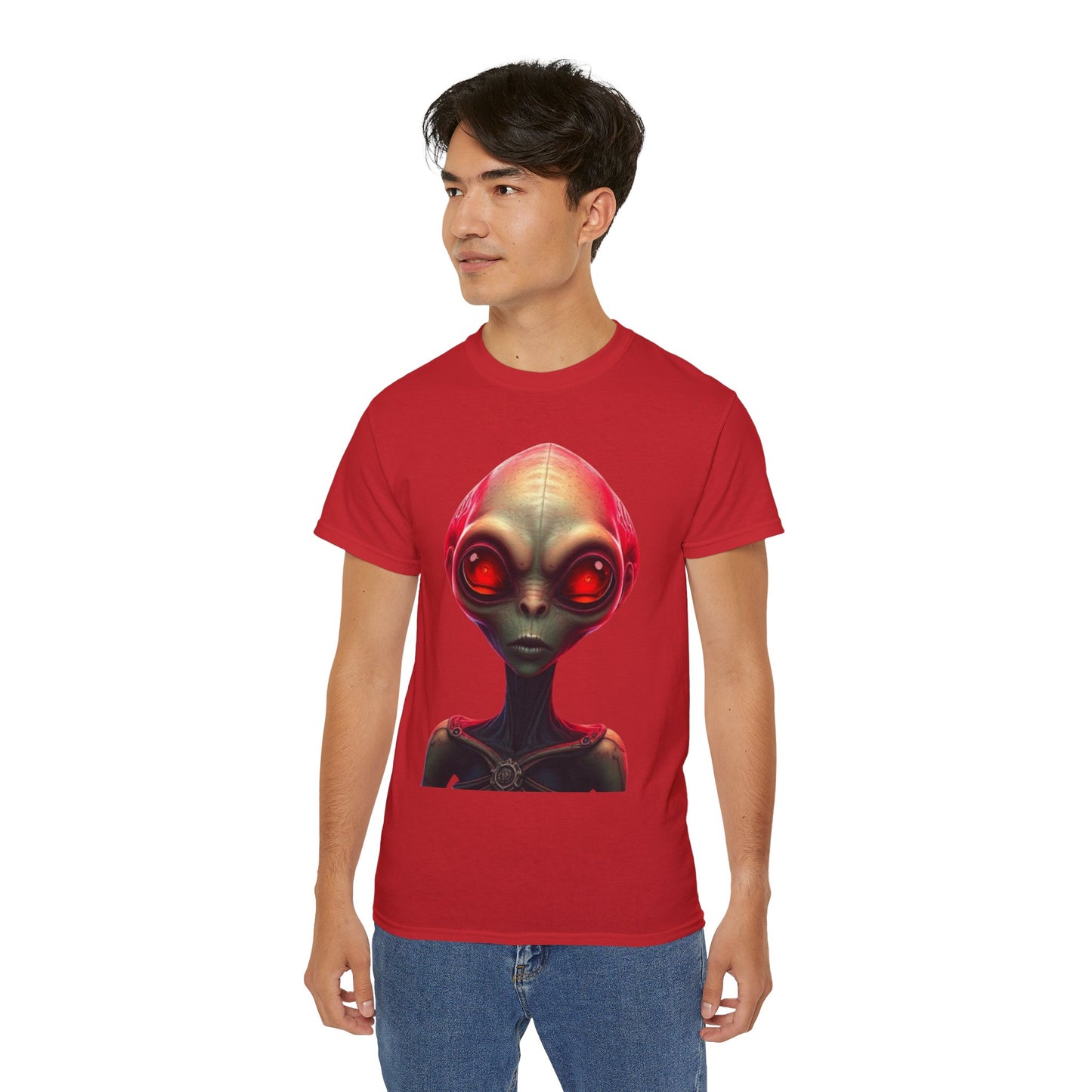 Alien Head Graphic Tee — Retro Red-Eye Extraterrestrial T-Shirt