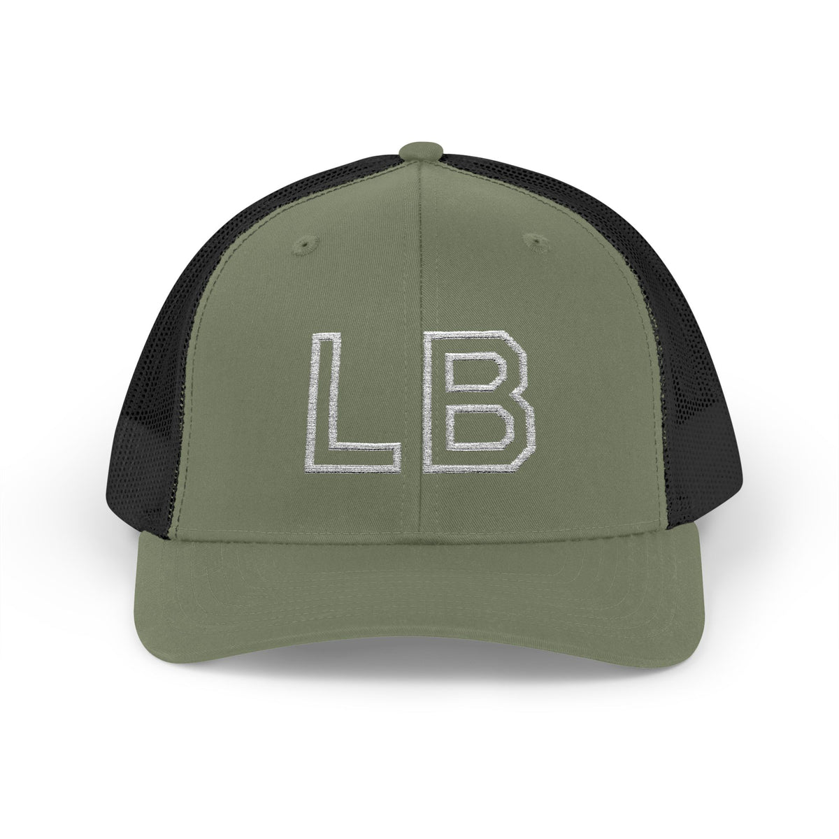 LB Green and White Snapback Trucker Cap