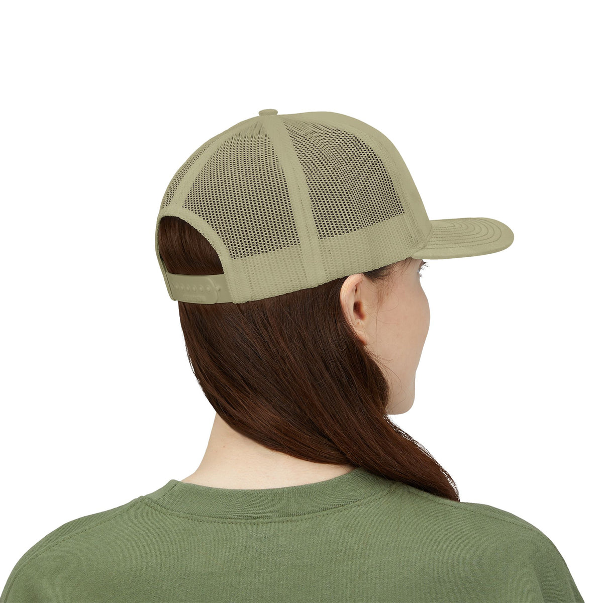 LB Green and White Snapback Trucker Cap