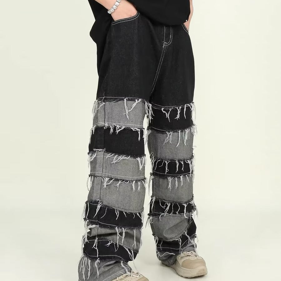 Patchwork Jeans Herren – American Style Gradient Hose