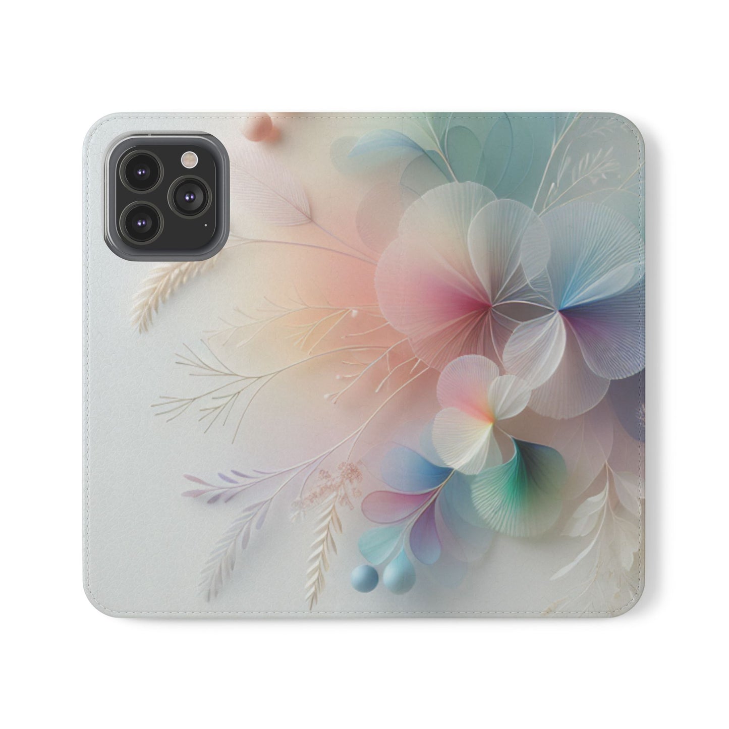 Floral Dream Flip Phone Case - Pastel Watercolor Wallet Cover