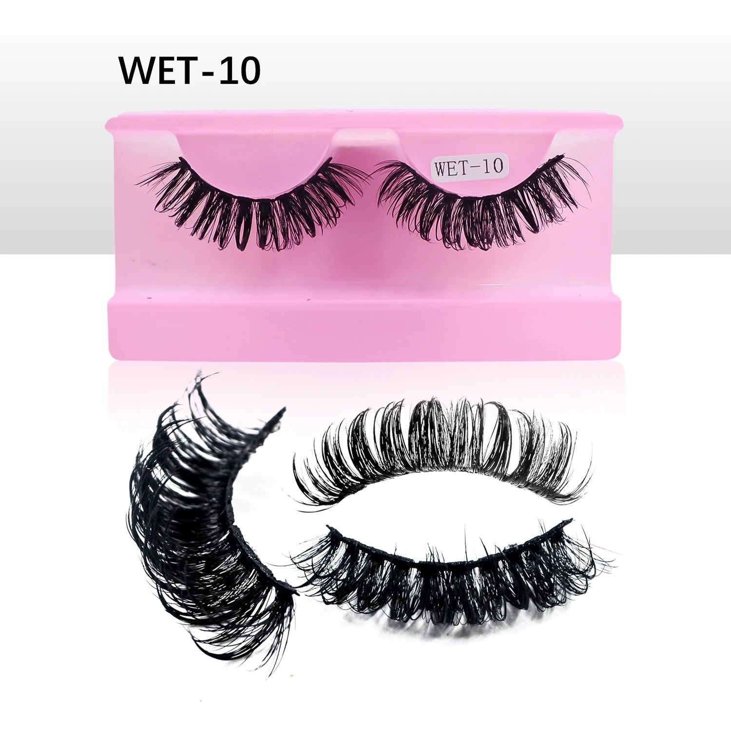 Wet Lash Spikes New Volume Fluffy Full Strip Lashes Makeup Accessories Faux Mink Eye Lashes Vendor C/D Curl False Eyelashes