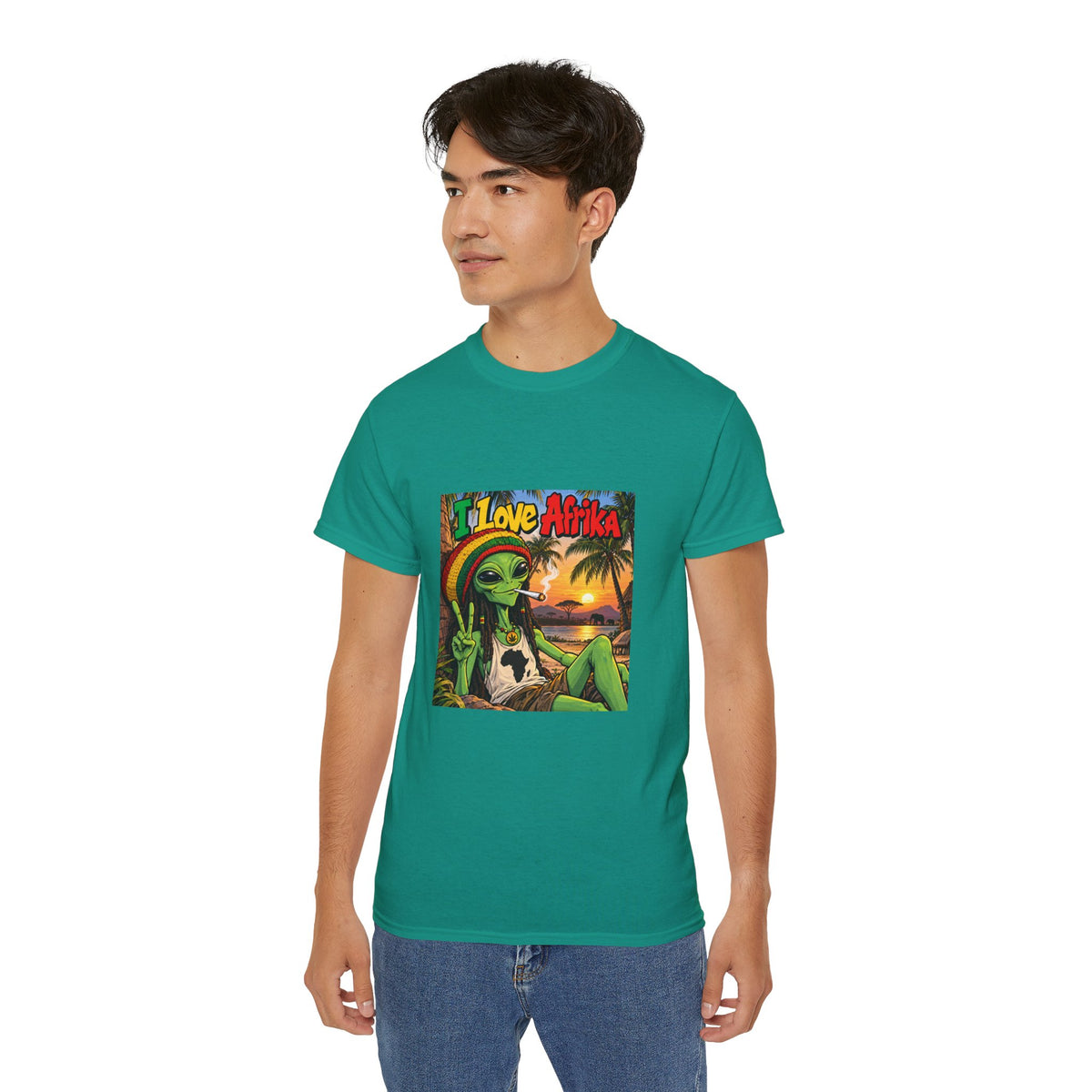 I Love Afrika Alien Sunset T-Shirt – Unisex