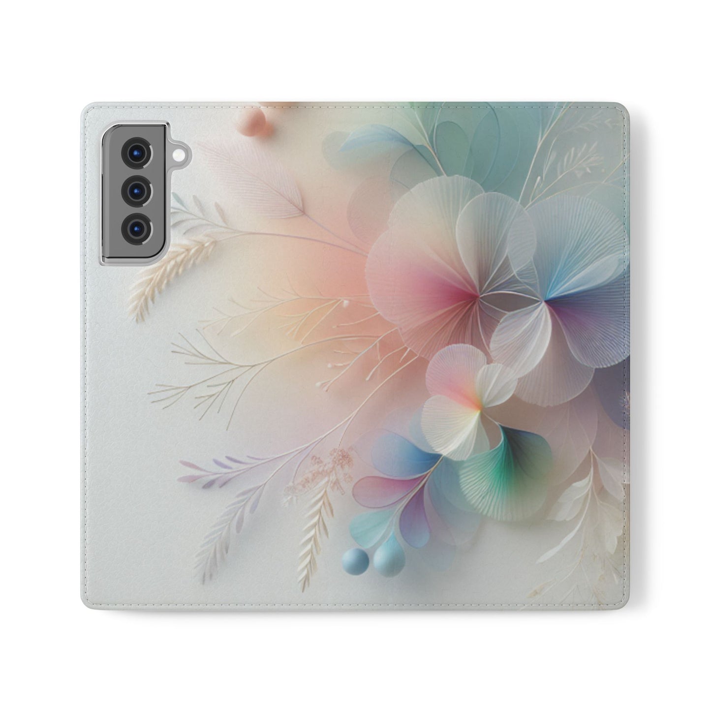Floral Dream Flip Phone Case - Pastel Watercolor Wallet Cover