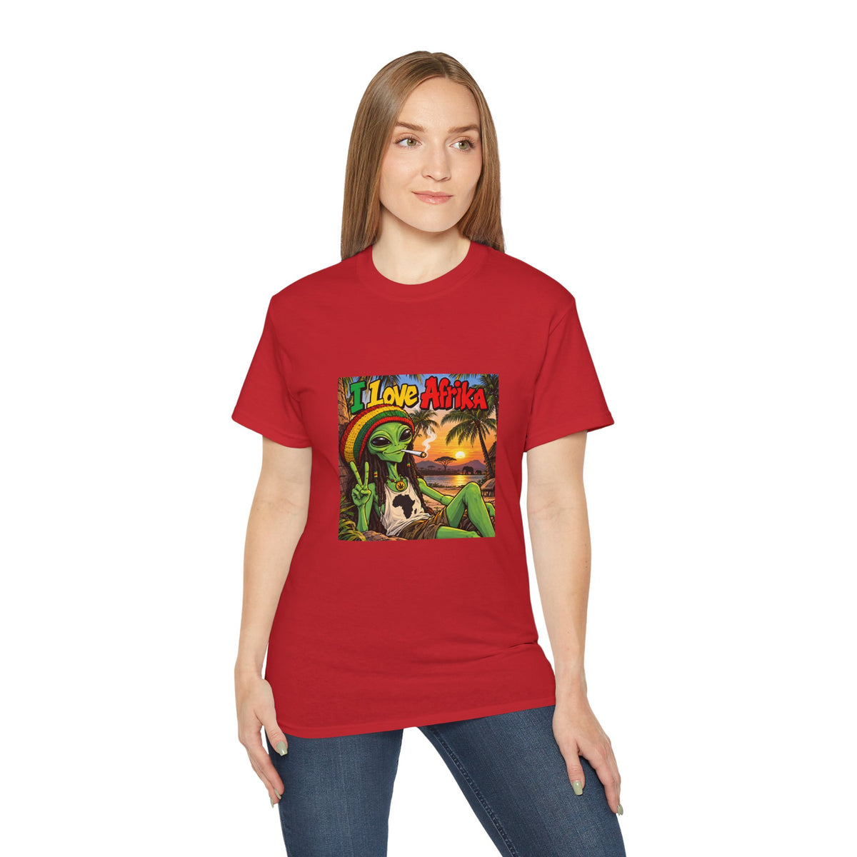 I Love Afrika Alien Sunset T-Shirt – Unisex