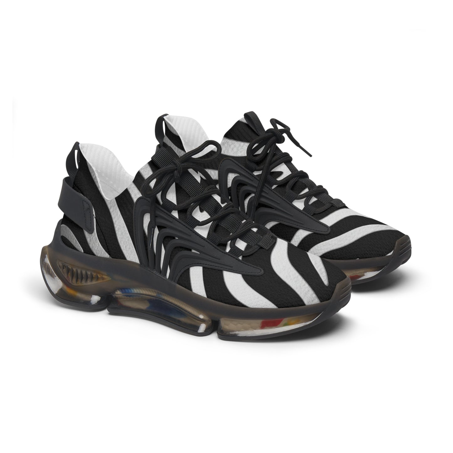 Zebra-Print Mesh Sneakers — Women's Lightweight Athletic Shoes