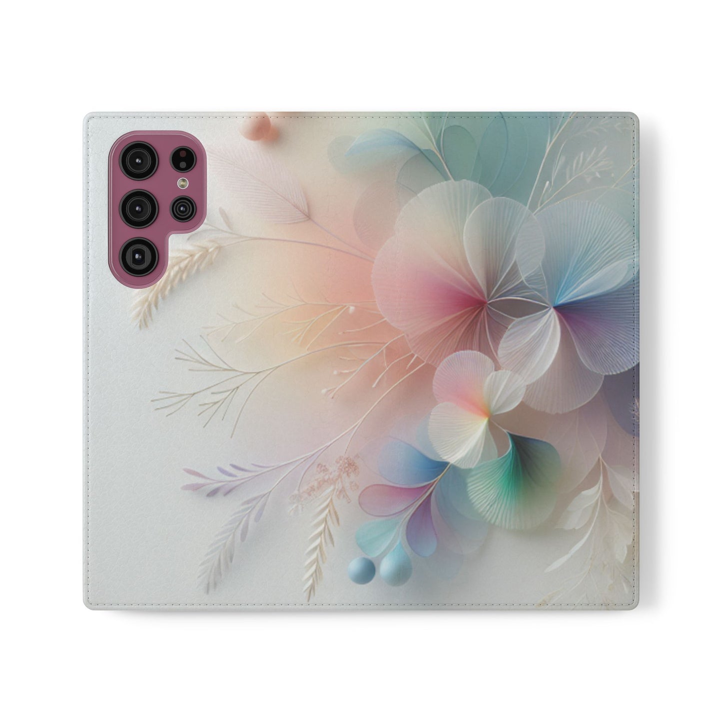 Floral Dream Flip Phone Case - Pastel Watercolor Wallet Cover