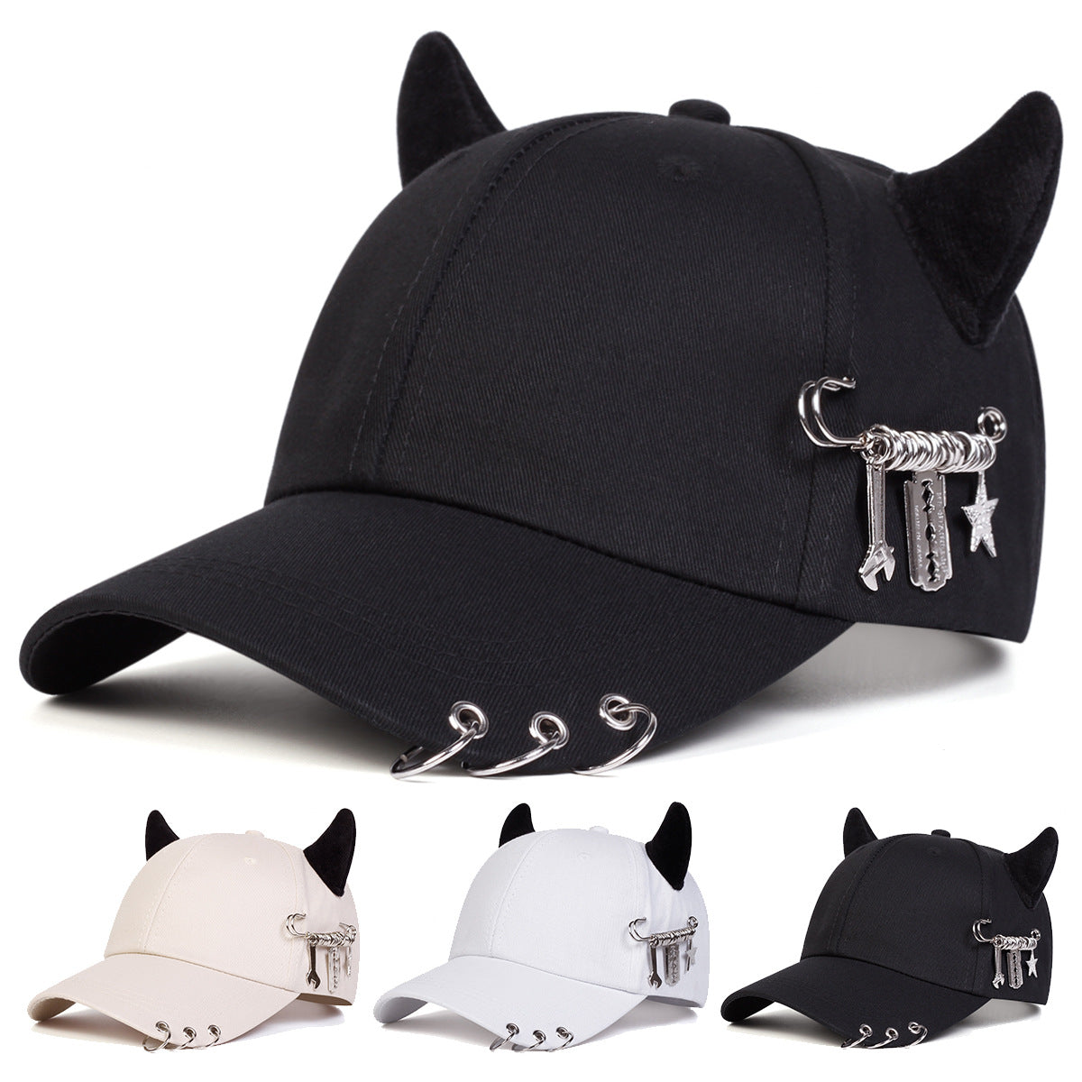 Verstellbare Baseball-Cap mit Hornring