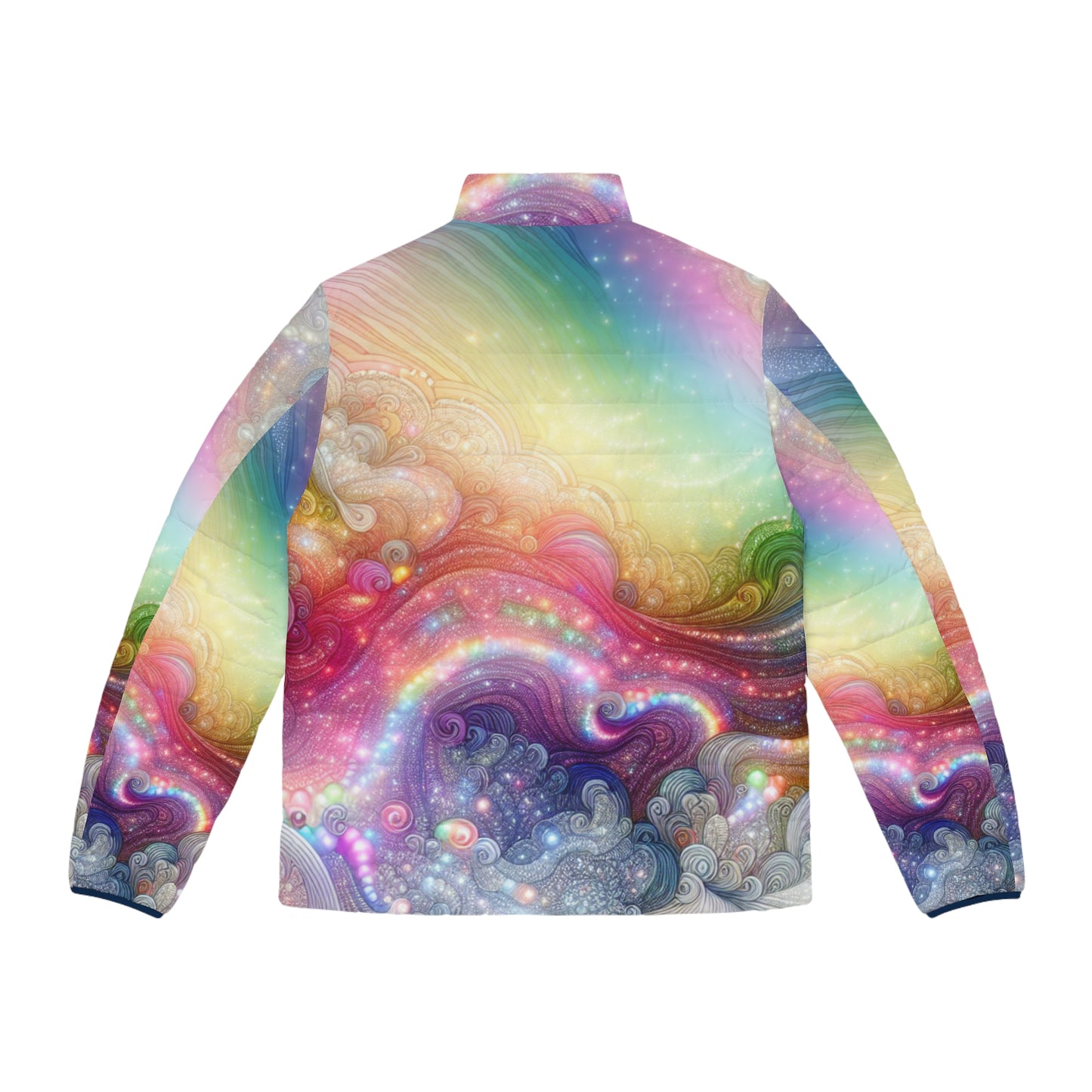Puffer Jacket — Rainbow Dreamscape All-Over Print