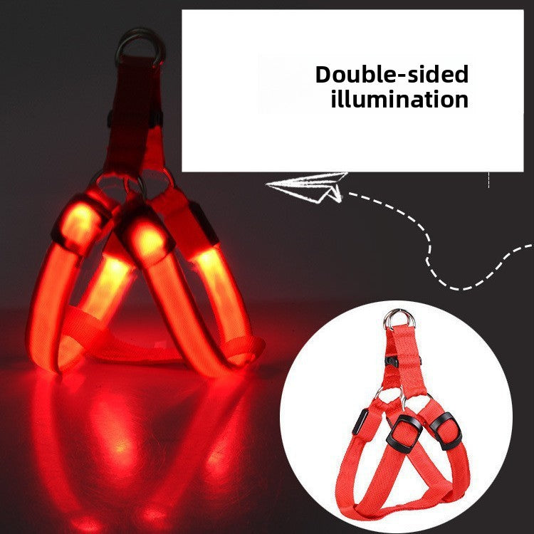 LED Light Up Dog Harness Fiber Optic for Small Medium Large Dogs