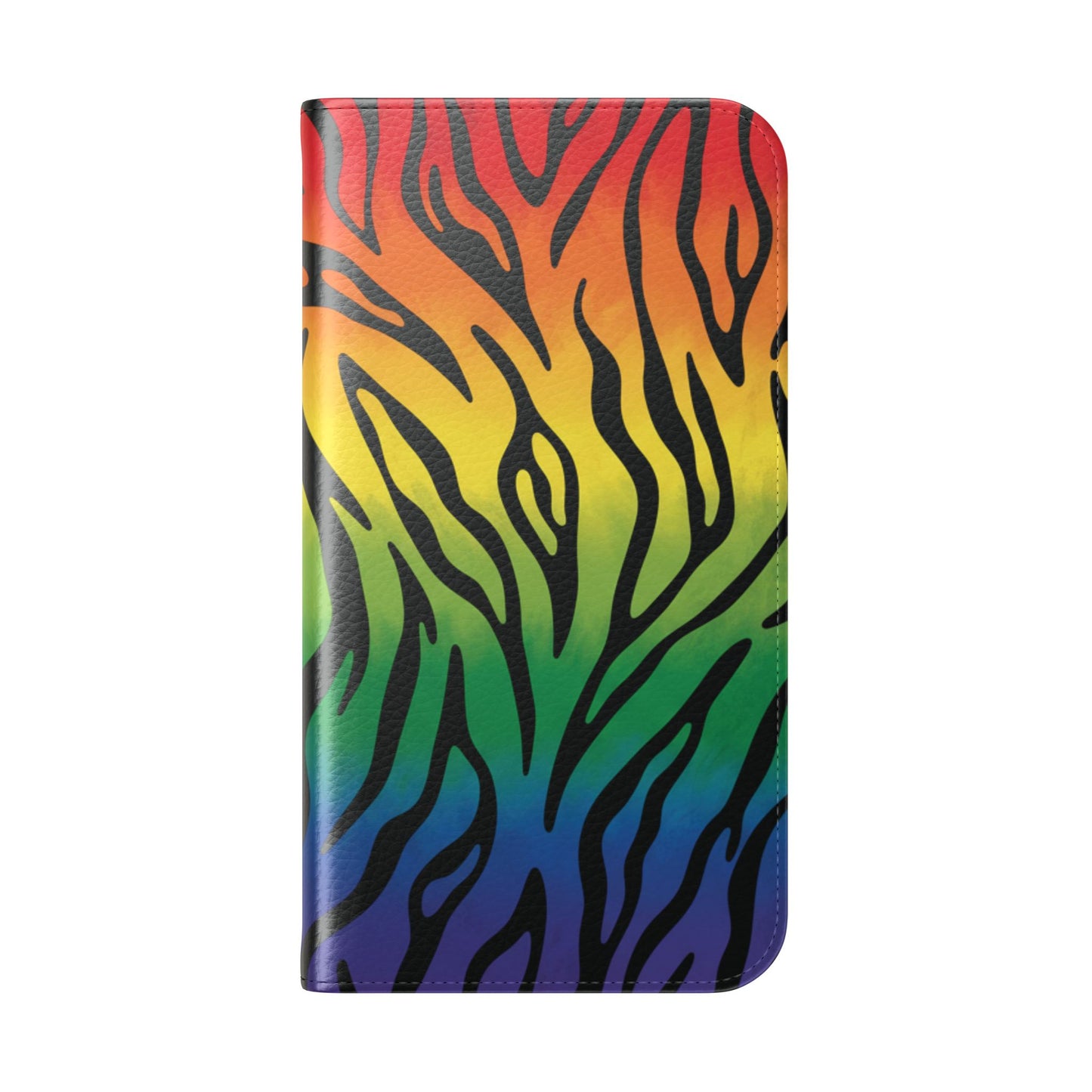 Rainbow Zebra Flip Phone Case – Colorful Pride Wallet Cover