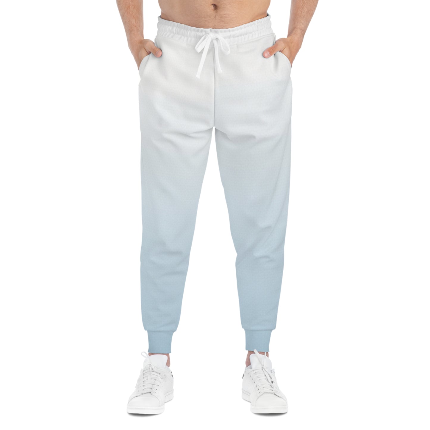Ombre Athletic Joggers — Light Blue Fade All-Over Print