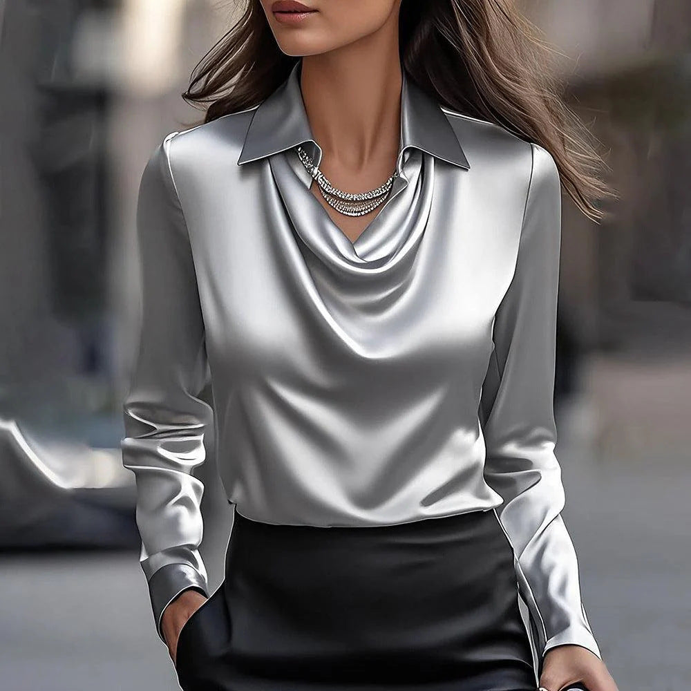 Damenbluse mit Revers | Langarm | Viele Farben