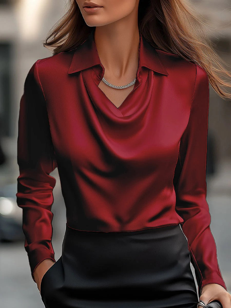 Damenbluse mit Revers | Langarm | Viele Farben