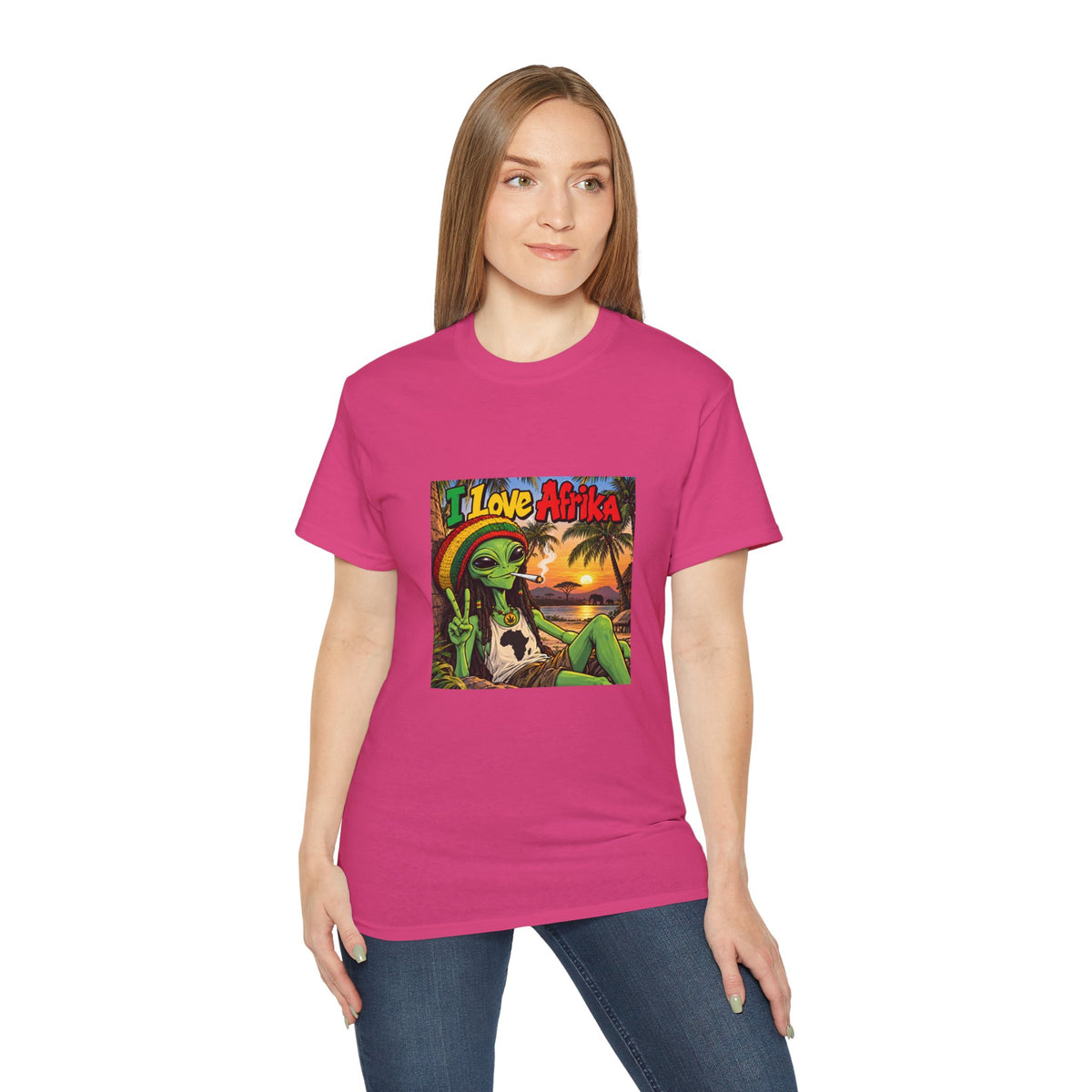 I Love Afrika Alien Sunset T-Shirt – Unisex