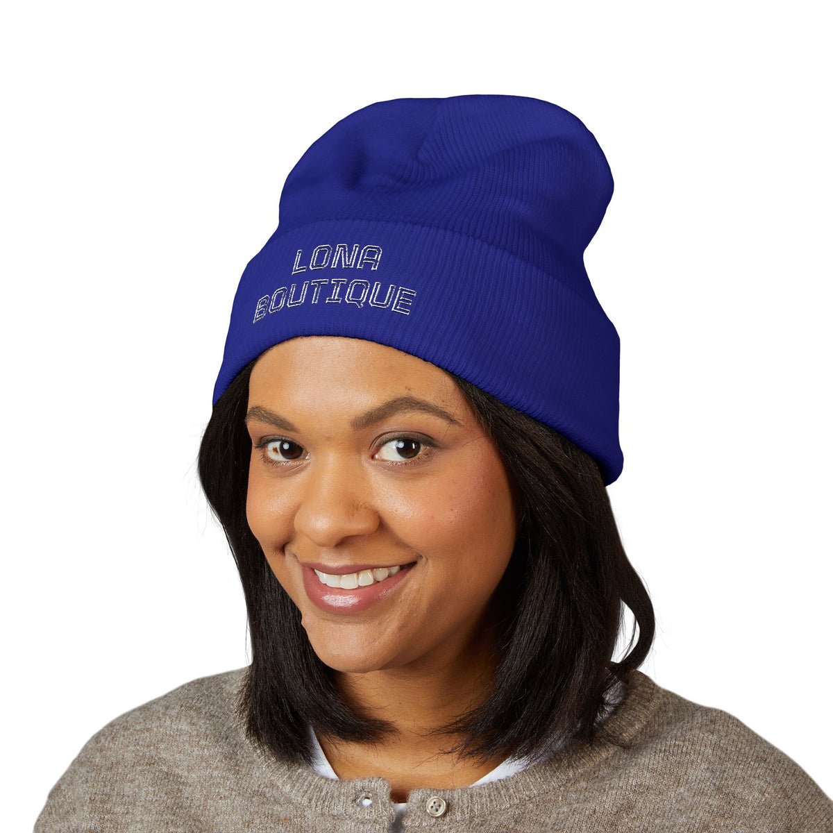 Love Yourself – Bestickte Unisex-Beanie mit Umschlag