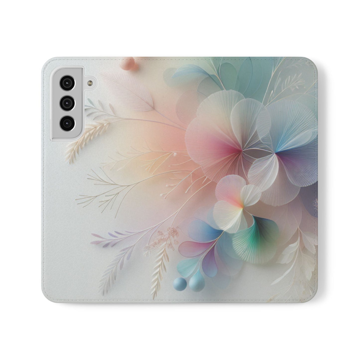 Floral Dream Flip Phone Case - Pastel Watercolor Wallet Cover