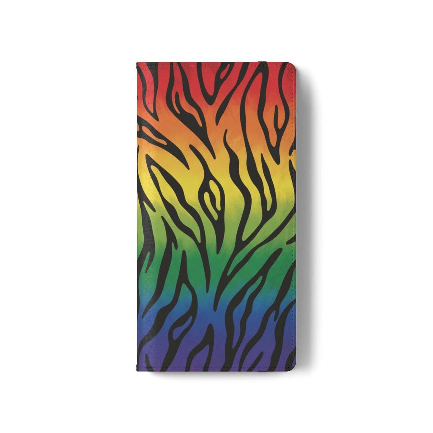 Rainbow Zebra Flip Phone Case – Colorful Pride Wallet Cover