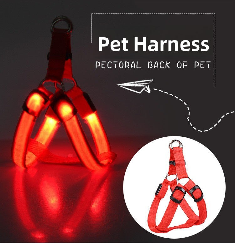 LED Light Up Dog Harness Fiber Optic for Small Medium Large Dogs