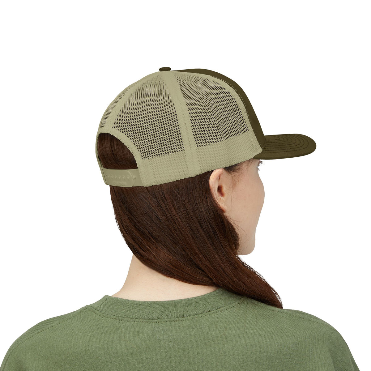 LB Green and White Snapback Trucker Cap