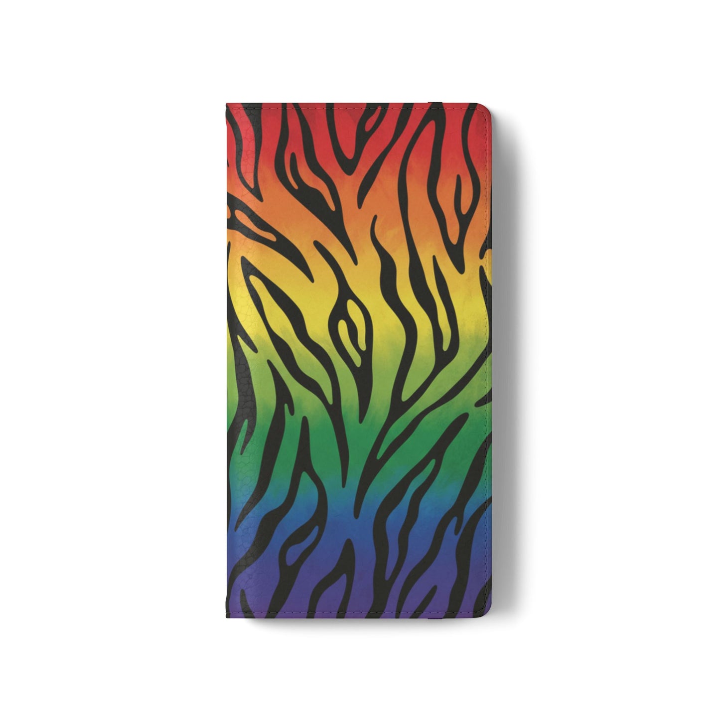 Rainbow Zebra Flip Phone Case – Colorful Pride Wallet Cover