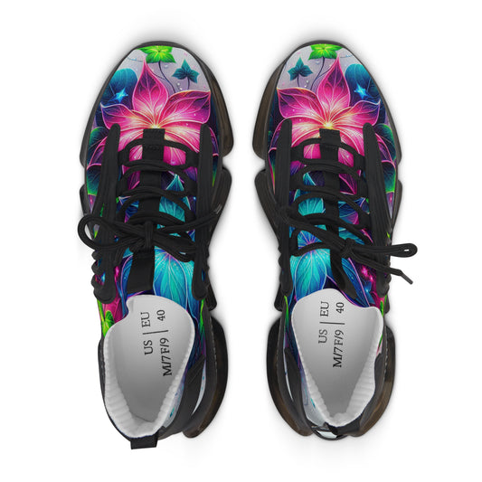Colorful Women's Mesh Sneakers with Floral Design, Stylish Athletic Shoes, Spring Fashion Footwear, Casual Sneakers for Women