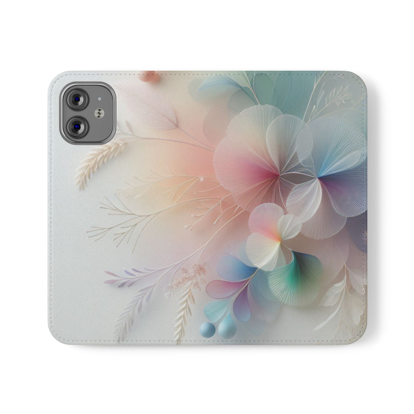 Floral Dream Flip Phone Case - Pastel Watercolor Wallet Cover