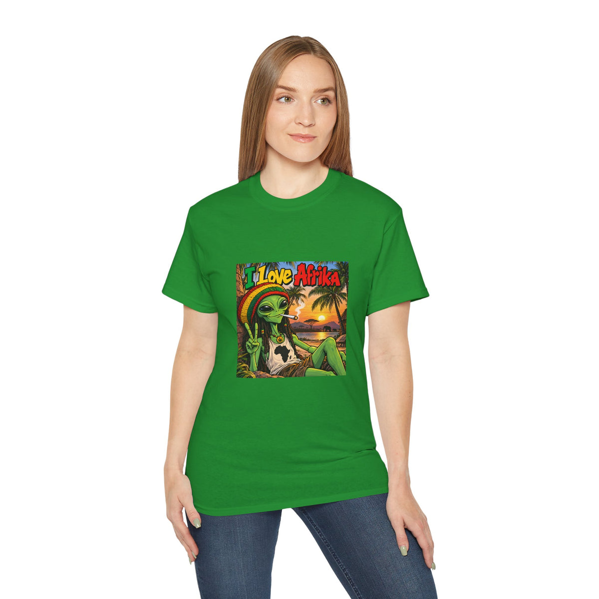 I Love Afrika Alien Sunset T-Shirt – Unisex
