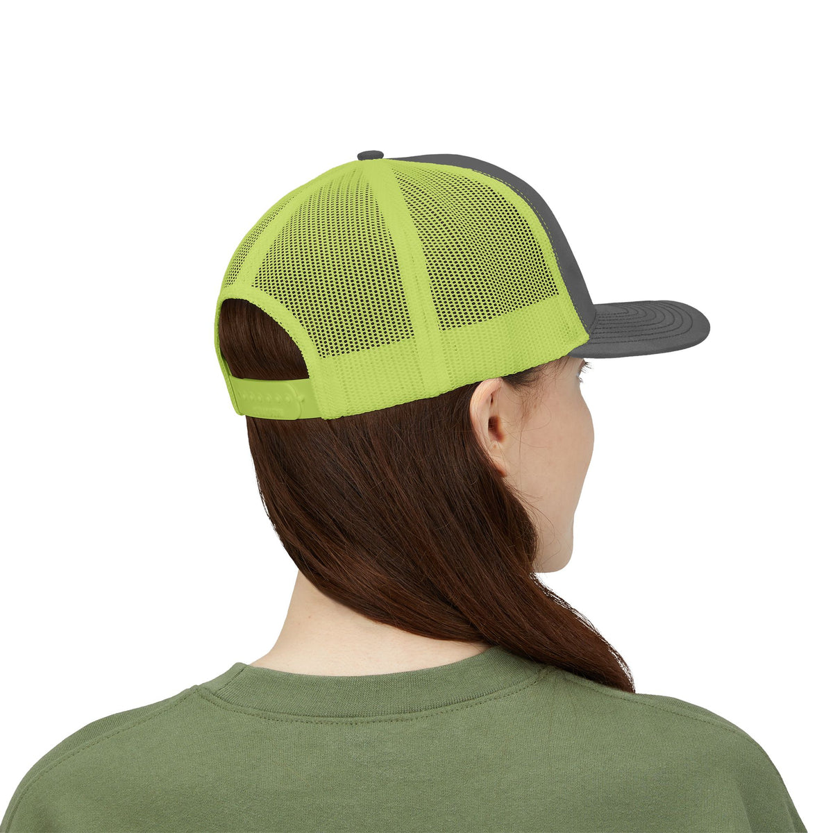 LB Green and White Snapback Trucker Cap