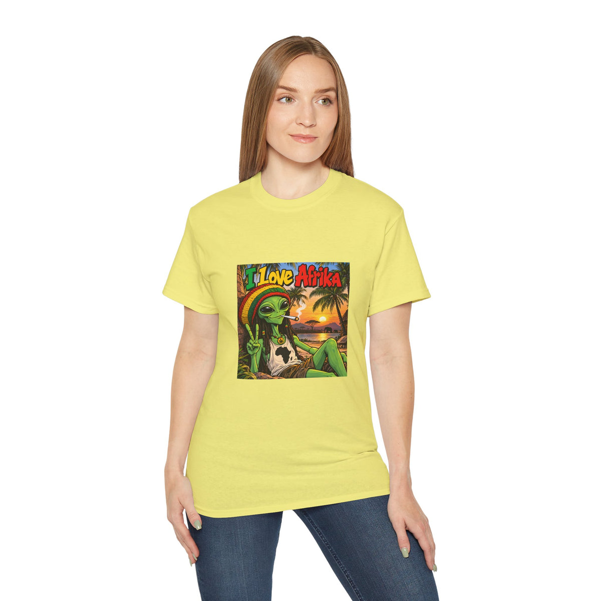 I Love Afrika Alien Sunset T-Shirt – Unisex