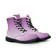 Purple Ombre Fur-Lined Leather Boots — Women's Winter Ankle Boots