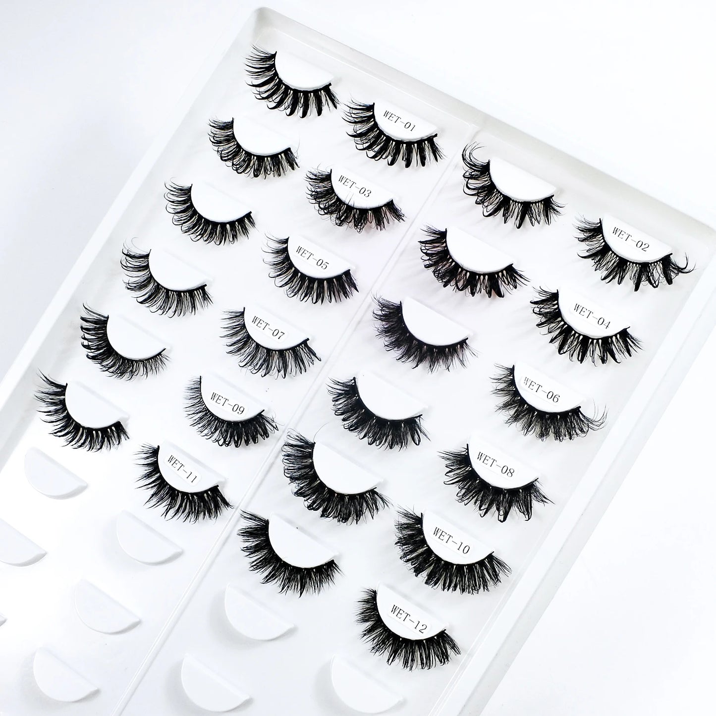 Wet Lash Spikes New Volume Fluffy Full Strip Lashes Makeup Accessories Faux Mink Eye Lashes Vendor C/D Curl False Eyelashes