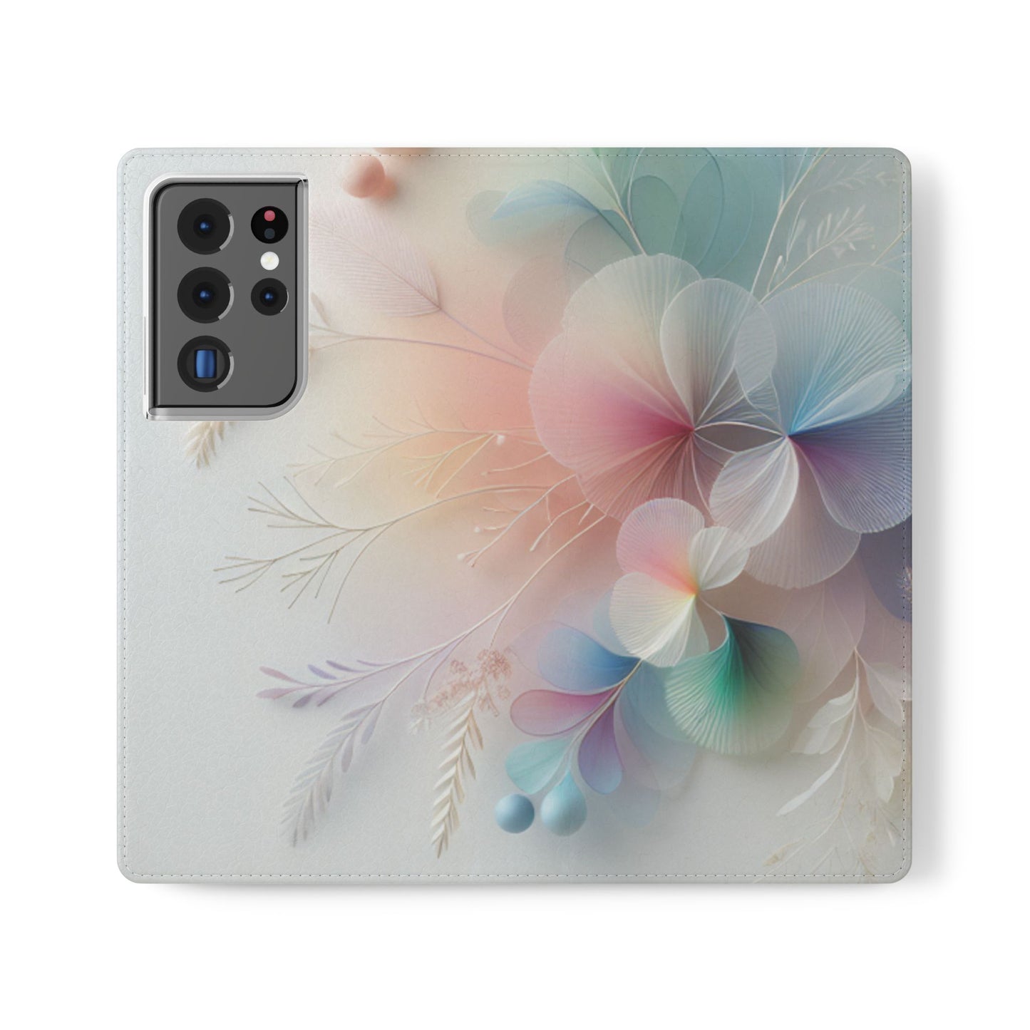 Floral Dream Flip Phone Case - Pastel Watercolor Wallet Cover