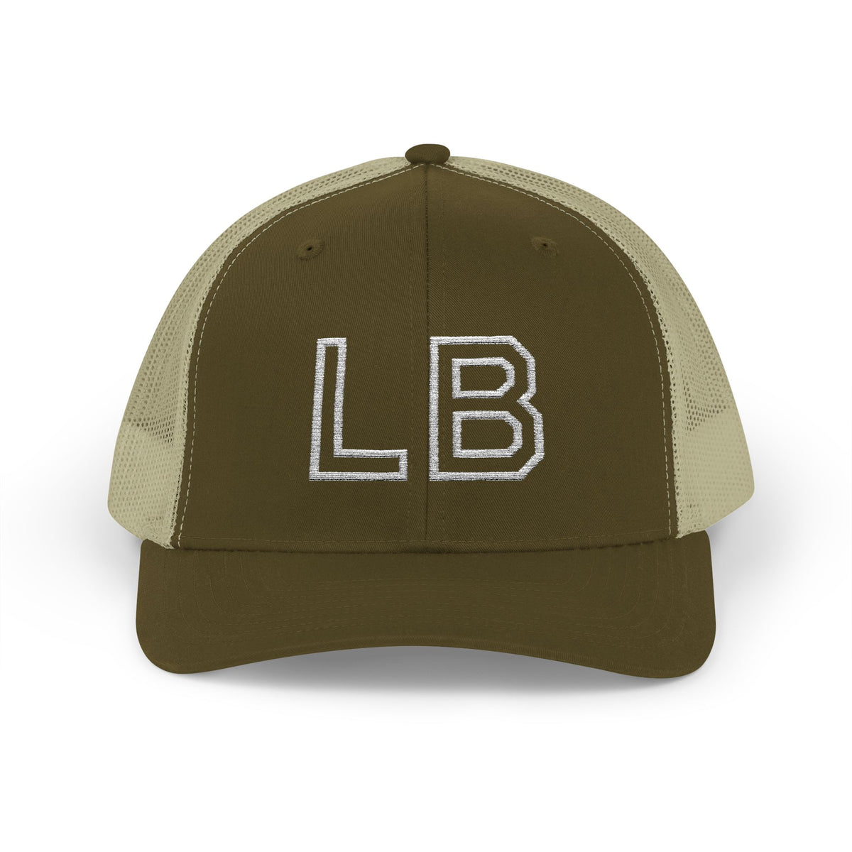 LB Green and White Snapback Trucker Cap