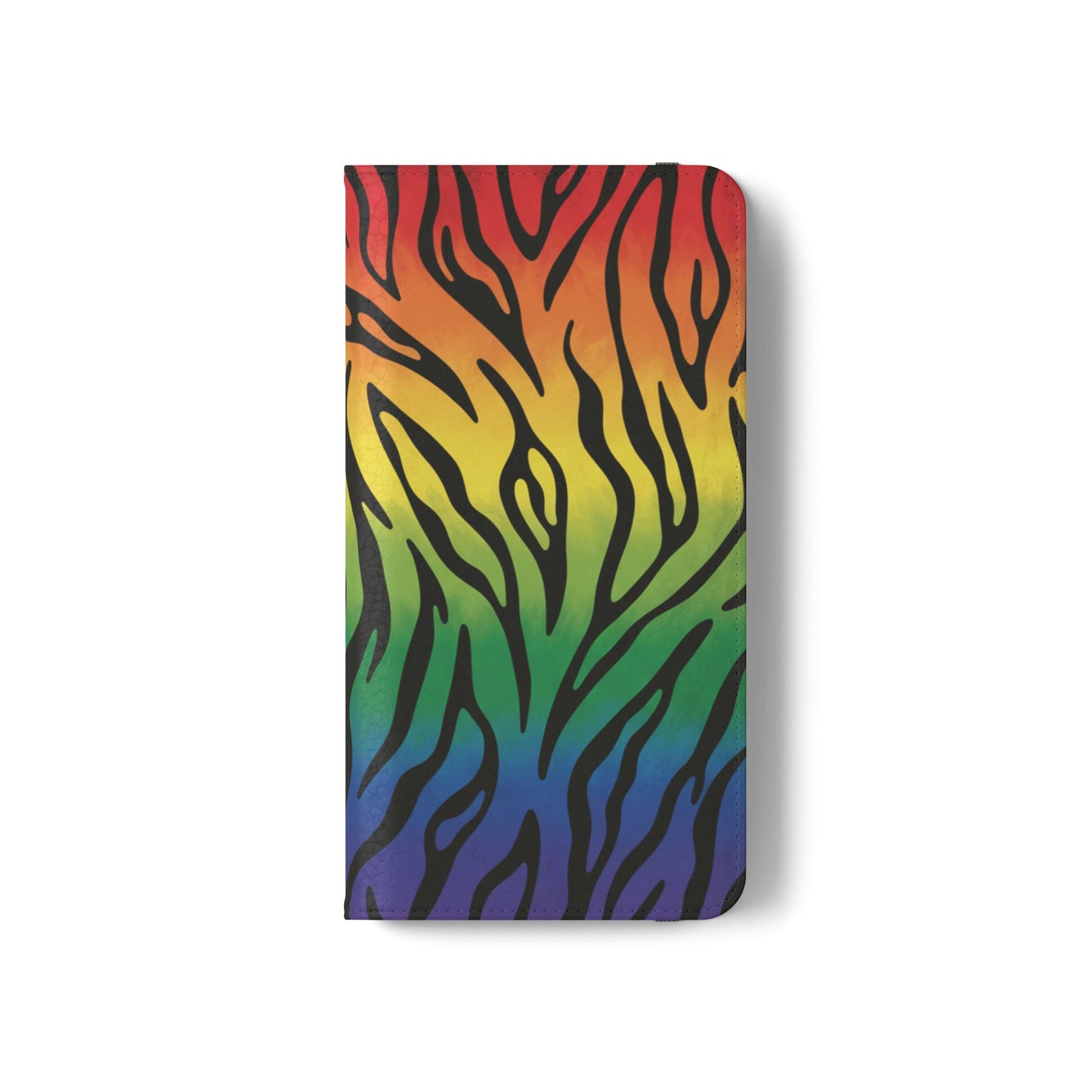 Rainbow Zebra Flip Phone Case – Colorful Pride Wallet Cover