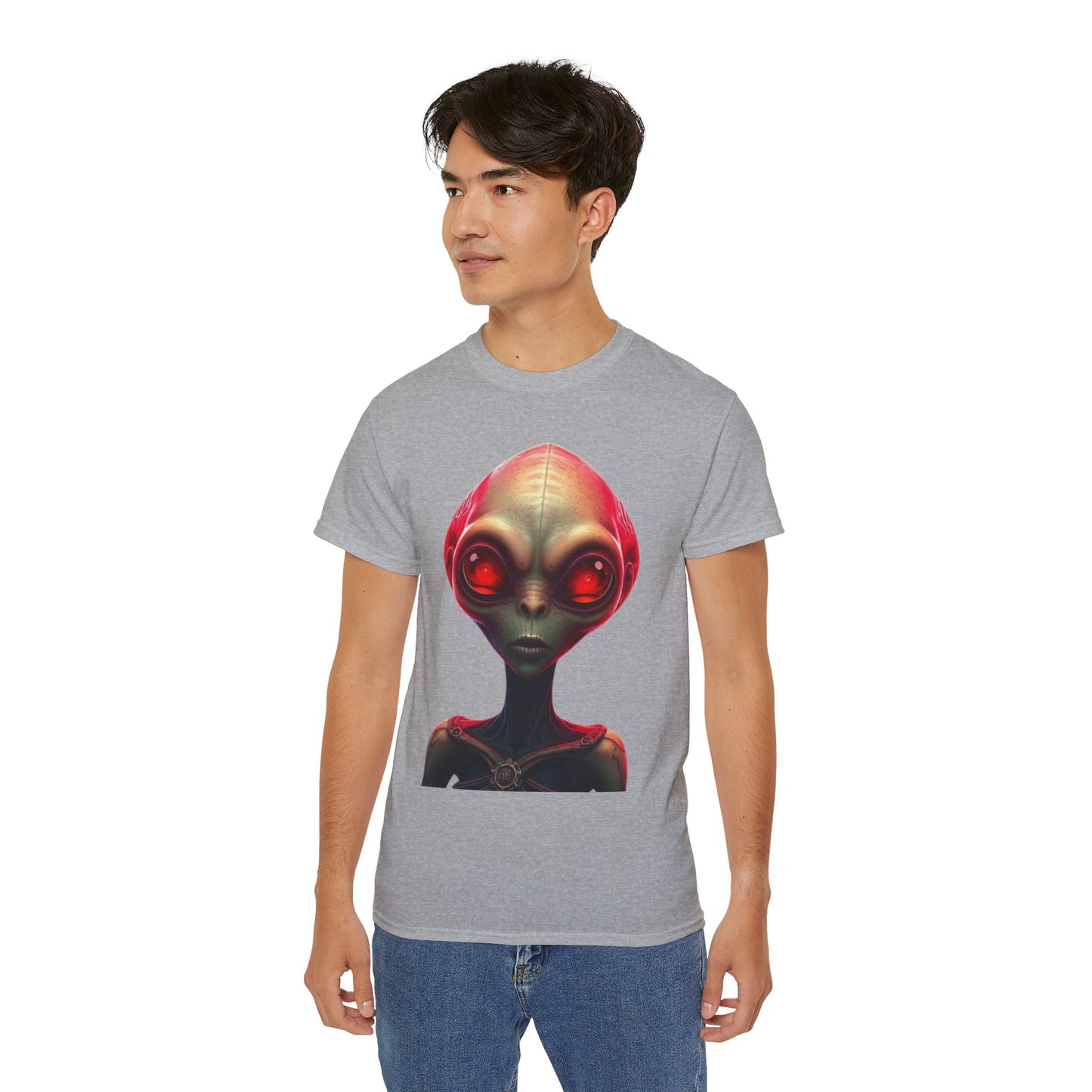 Alien Head Graphic Tee — Retro Red-Eye Extraterrestrial T-Shirt